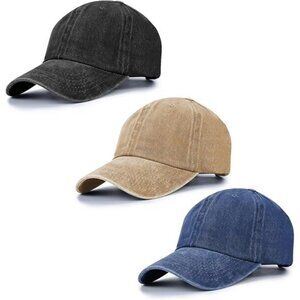 Vintage washed baseball cap unisex adjustable dad hat distressed cotton hat pack